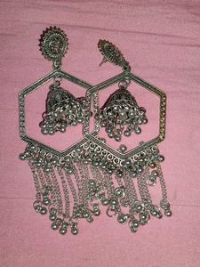 Silver Jhumka Earrings