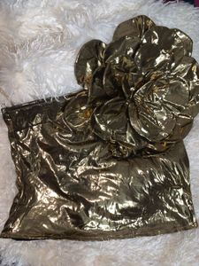 Gold Flower Accent Clutch