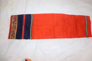 Orange & Navy Saree with Embroidered Border