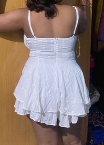 White Ruffle Romper