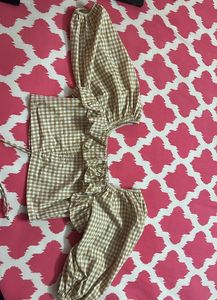 Gingham Ruffle Crop Top