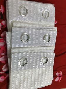White Patterned Curtains - Like New