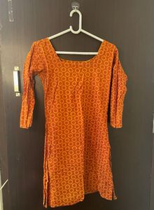 Rust Brown Printed Kurti