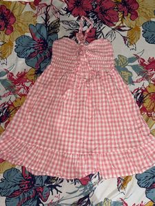 Gingham Strapless Dress