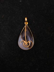 Brass Vintage Crystal Teardrop Pendant