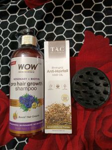 Pack Of 3, Shampoo, Hair Oil, Scalp Massager