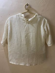 White high Neck Top