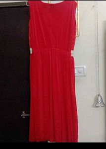 Elegant Stylish Red Sleeveless Midi Party Dress