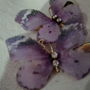lavender colour butterfly clips with stone