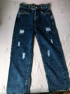 Ripped Wide Leg Jeans
