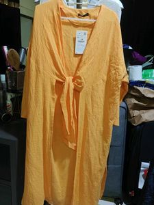 Zara Orange Tie-Front Cover-Up