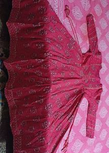 Ishin Women Pure Cotton Anarkali Kurta Plazzo Set