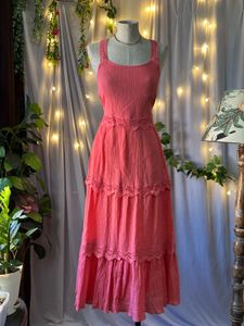 Coral Tiered Maxi Dress