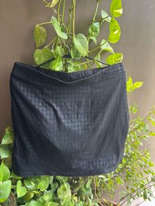 Black Checks Mini Skirt