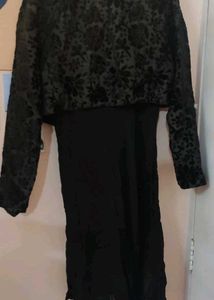 Black Dress With Attached Jacket