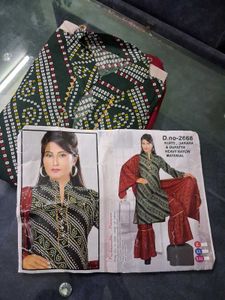 Green Bandhani Kurta Set L Size