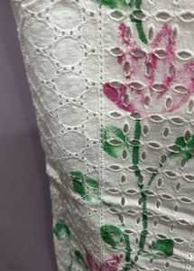 White Floral Embroidered Kurti