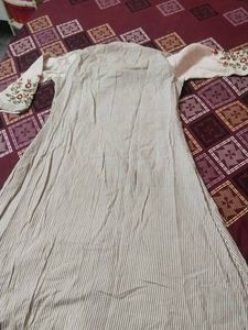 Striped Embroidered Kurta