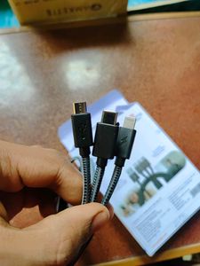 Amkette 3 In 1 Braided Usb Cable(Brand New)