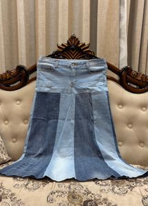 Denim Patchwork Skirt
