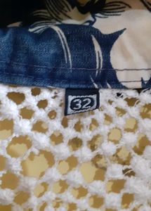 white nd blue crop jacket