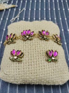 Lotus Bracelet &amp; Earrings Set