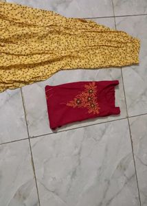 Red Embroidered Tunic Top