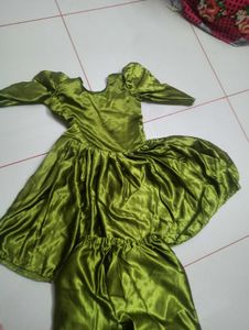 Olive Green Satin Top
