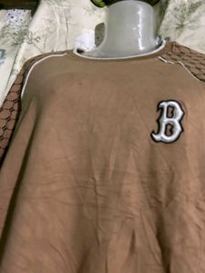 Beige Patterned Sweatshirt