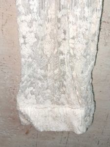 Trendy Partywear Lace Shirt Top Sheer Off-white