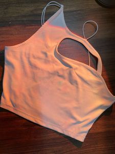 White Cutout Crop Tank Top