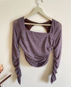 viral v neck mesh top