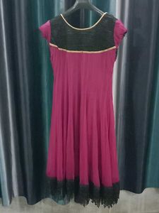 Elegant Maroon &amp; Black Dress