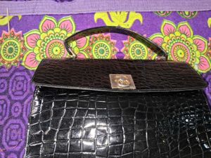 GLOSSY ALLIGATOR HAND BAG