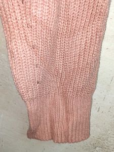 Oversized Winter Knit Cardigan Sweater Pink