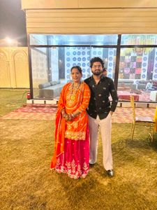 Orange & Pink Embroidered Suit