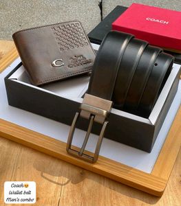 COACH MENS WALLET N BELT COMBO WD BOX