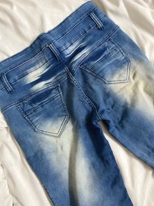 Pinterest Bow Bottom High Waisted Blue Jeans