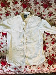 BlackBerry White Patterned Casual Shirt