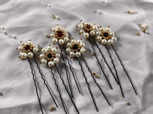 Pearl &amp; Gem Hair Pins (Set of 6)