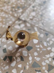 Crystal Shivling With Brass Stand