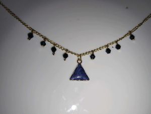 Blue Triangle Charm Necklace