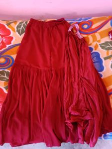 Maroon Embroidered Sharara set