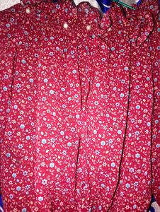 Red Floral Top