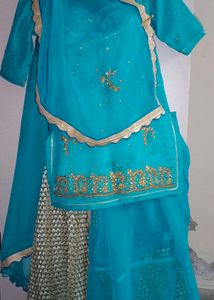 Sky Blue Rajputi Poshak/rajasthani Dress