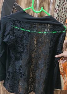 Half Net Black Shrug