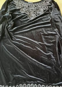 Black Velvet Long Sleeve Tunic