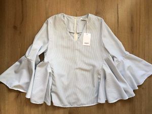 Imported Sweeve Striped Flared Sleeve Top