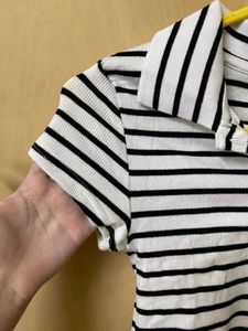 Ribbed Polo Top