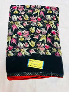 Sworaski Less Border Printed Sarees